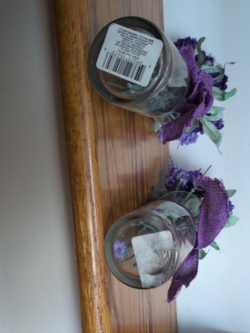 Lavender Bouquet Pair with Purple Ribbon
